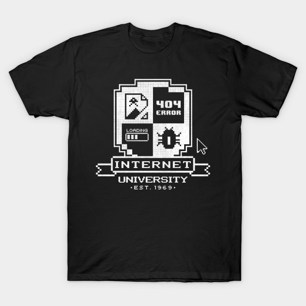 Internet University establisher 1969 8-bit arcade gift idea T-Shirt by opippi